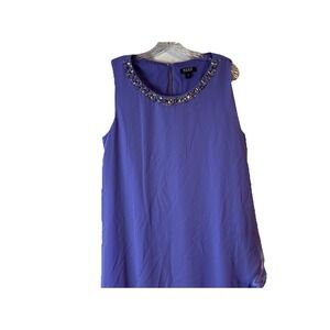 SLNY Women's‎ Purple Beaded Neck Sleeveless Chiffon Dress - Size 14 NWT Party